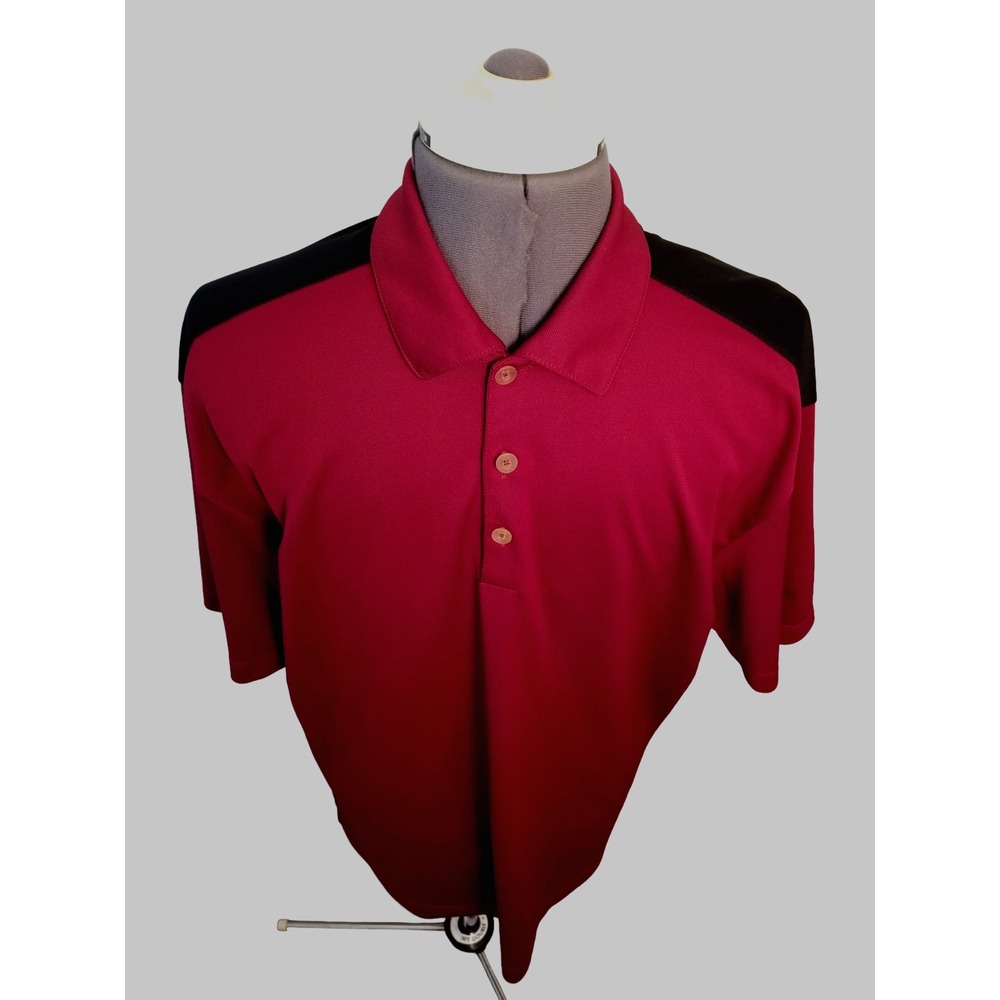Nike Golf Fit Dry Polo Men's Shirt Red‎ Black Size XL Length 31 in